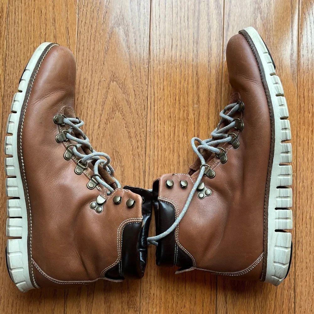 Cole Haan Men’s Zero Grand Hiker II Casual Leather Hiking Boots, Brown, size 11